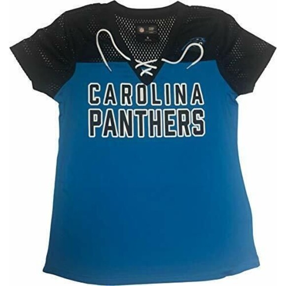 G-III Carolina Panthers Women's Shake Down Lace Mesh Jersey Small 4/6 - Picture 1 of 1